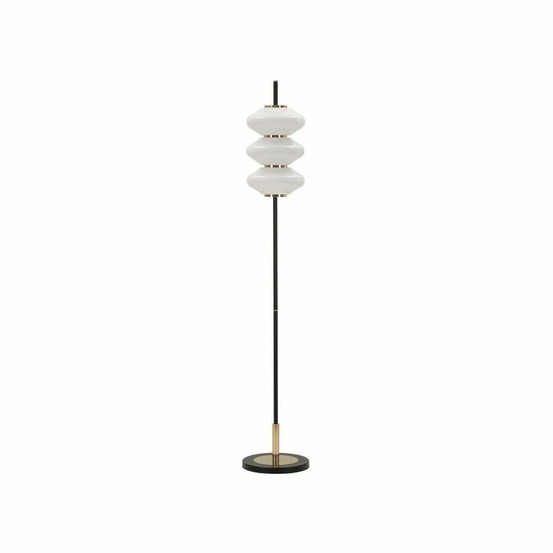 Lampadaire en métal et verre 30 x 168 cm vintage