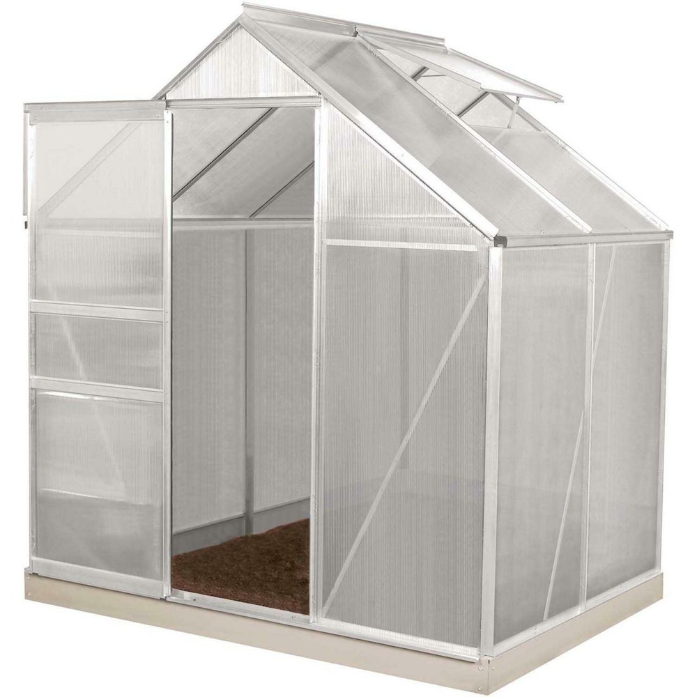 Serre de jardin en polycarbonate 4 mm et aluminium anodisé avec embase venus lon