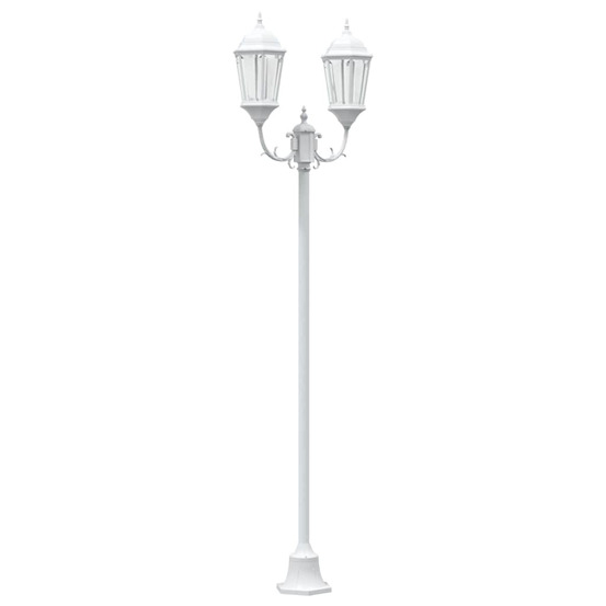 Poteau de lumière de jardin blanc aluminium et verre