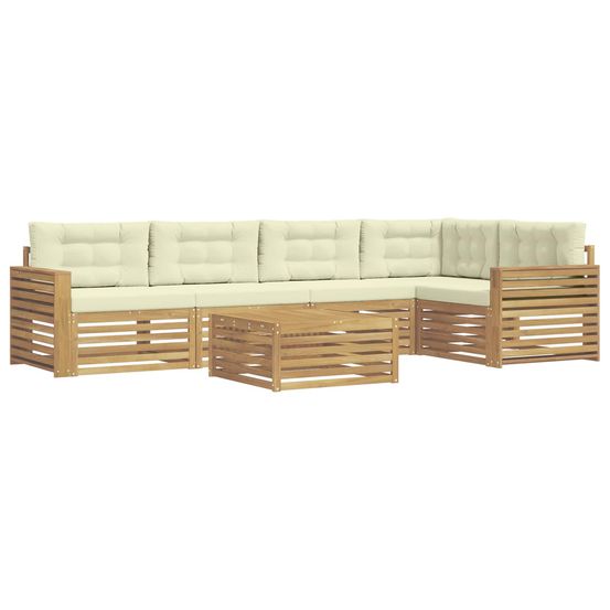 Ensemble de canapés d'extérieur 6 pc blanc et crème polyester