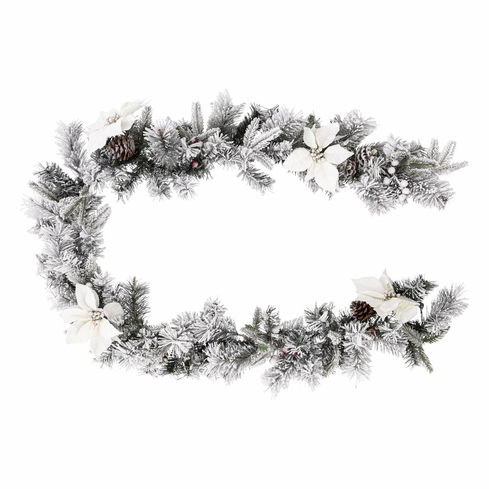 Guirlande de noël eclat hivernal l. 2 m - blanc