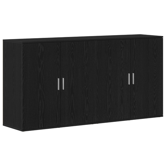 Buffet 2 pcs chêne noir 79 x 38 x 80 cm bois d'ingénierie