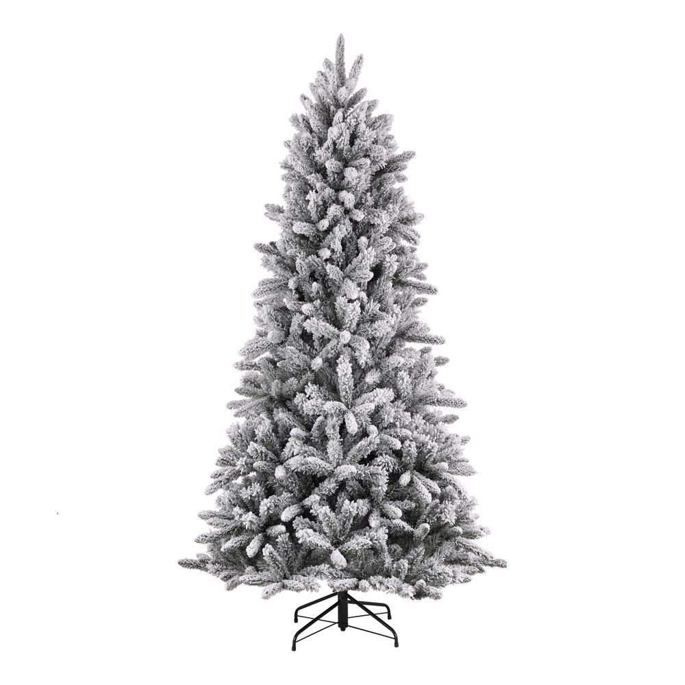 Black box trees snowdon sapin de noël artificiel enneigé - christmas tree h185 x ø117cm - vert givré