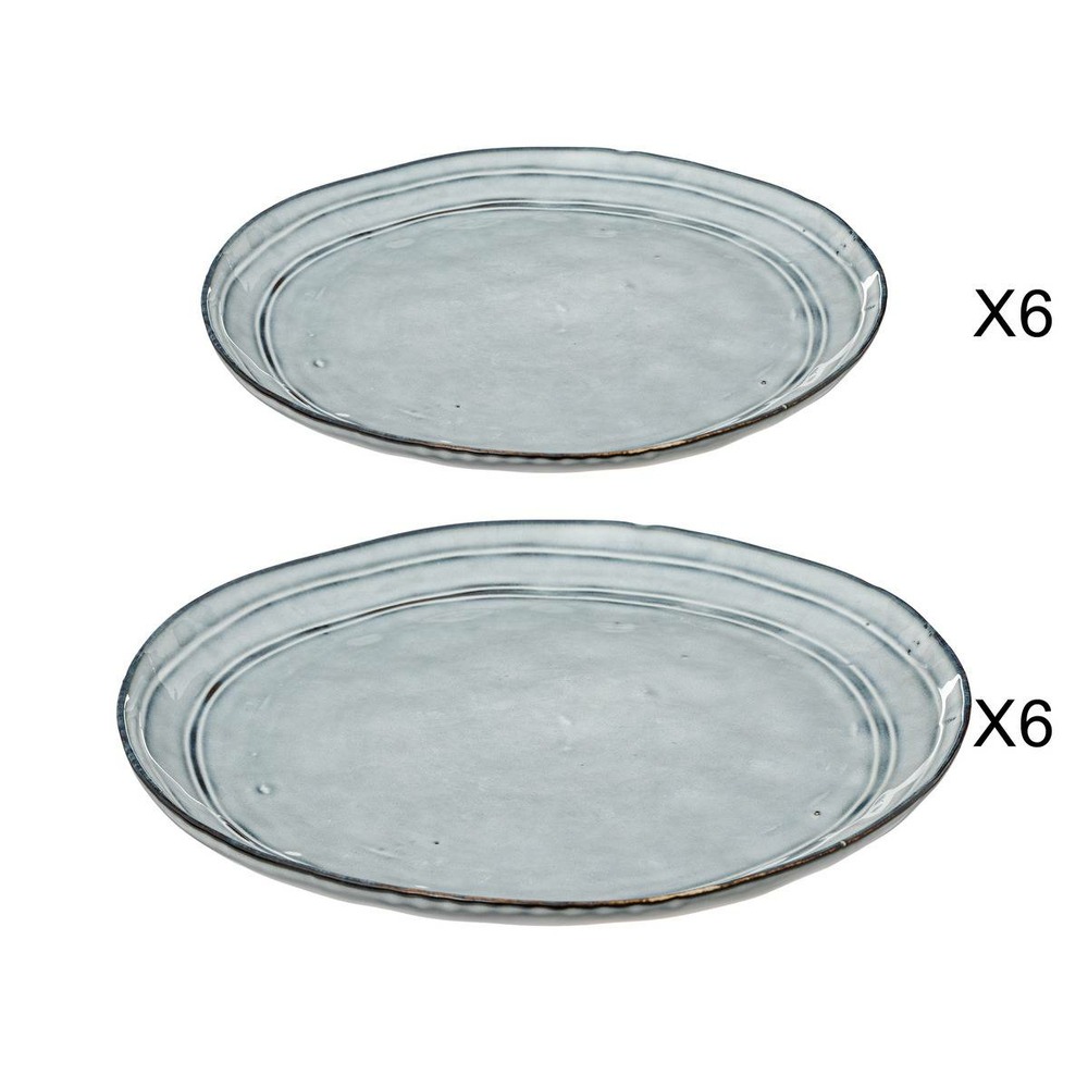 Service de 12 pièces flower bleu