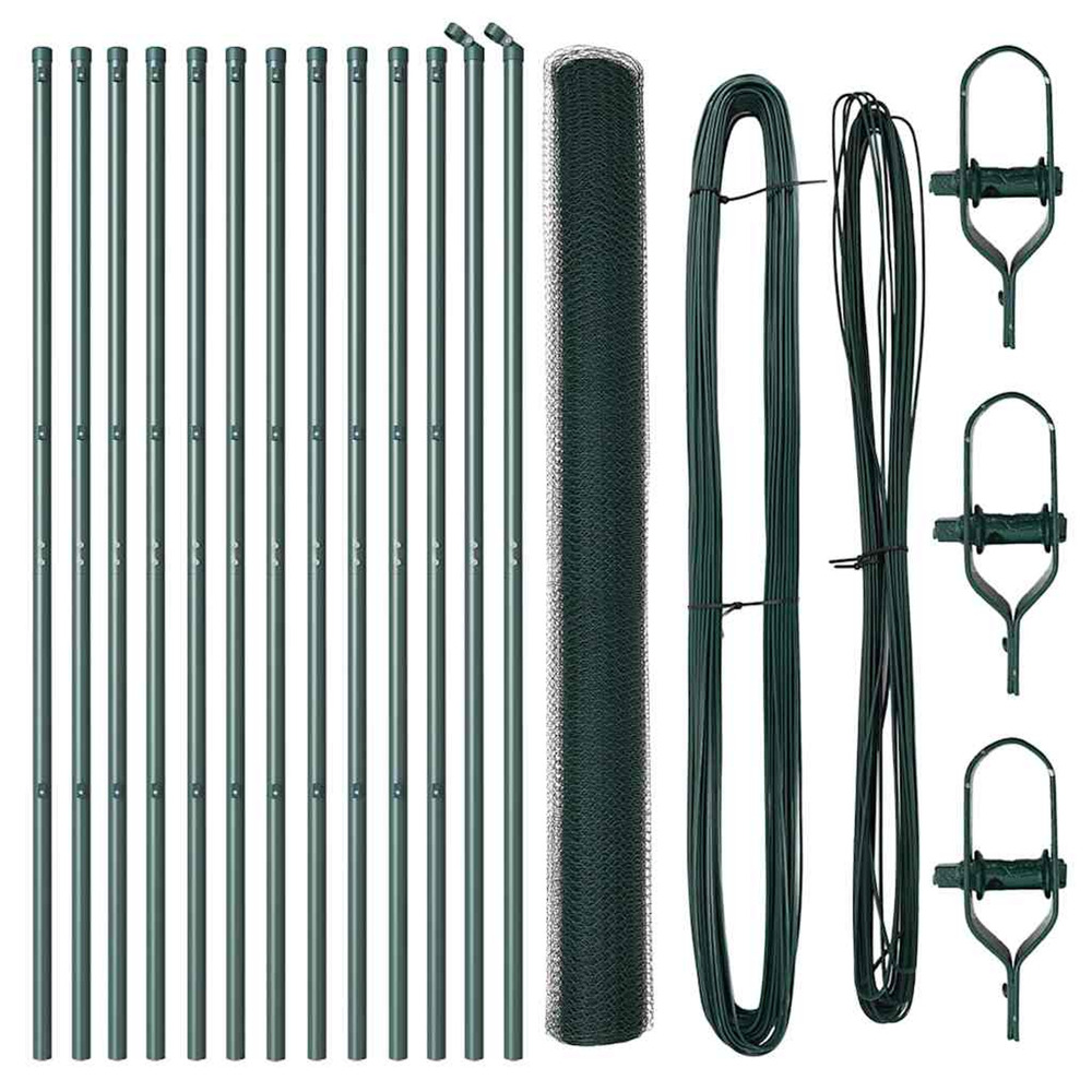 Poteau de clôture. Vert 25 x 1,6 m (maille de 25 mm)