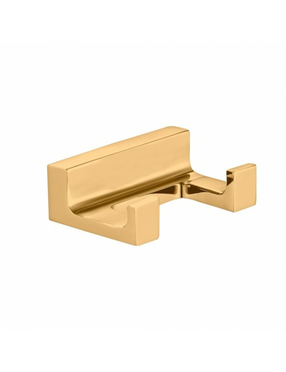 Patère double nil en laiton doré brossé 6x4,2x2,1 cm