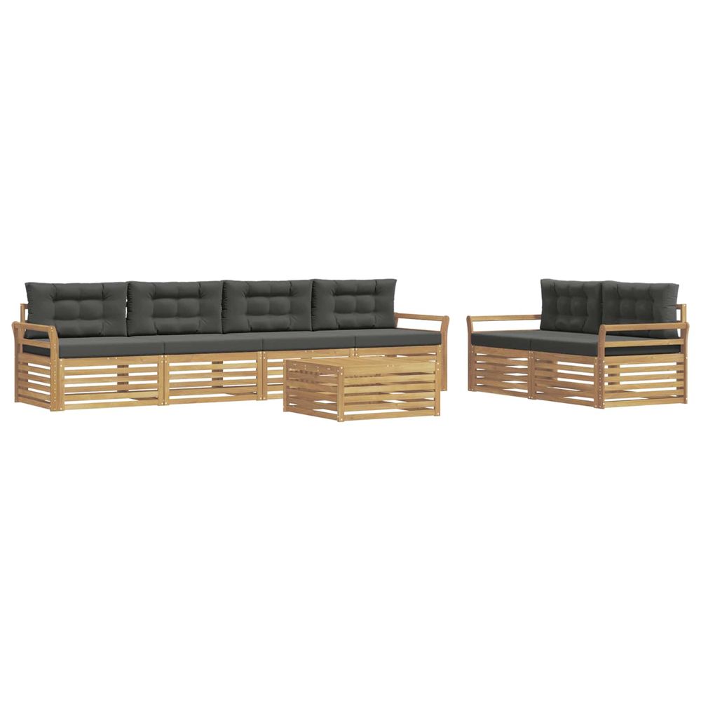 Ensemble de canapés d'extérieur 7 pc blanc et anthracite