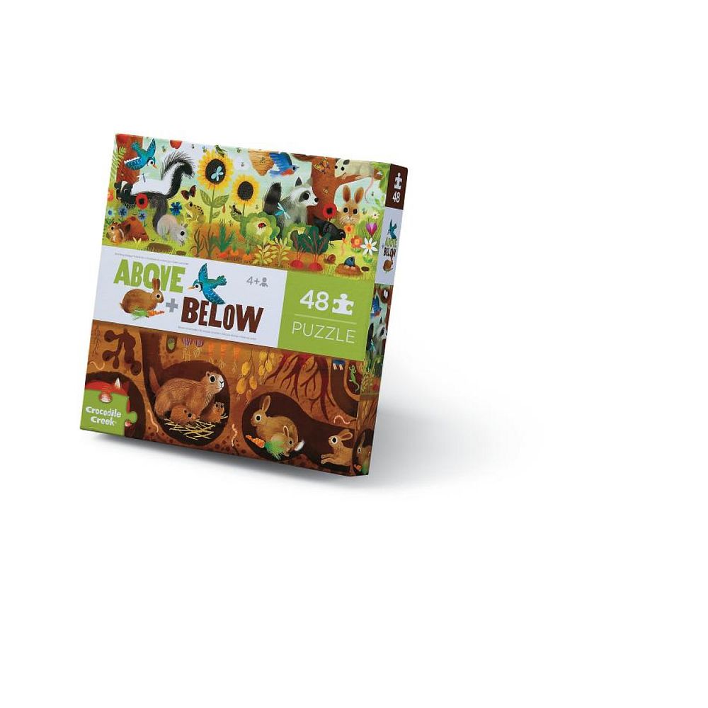 Puzzle 48 pieces - dessus et dessous - decouverte de la foret