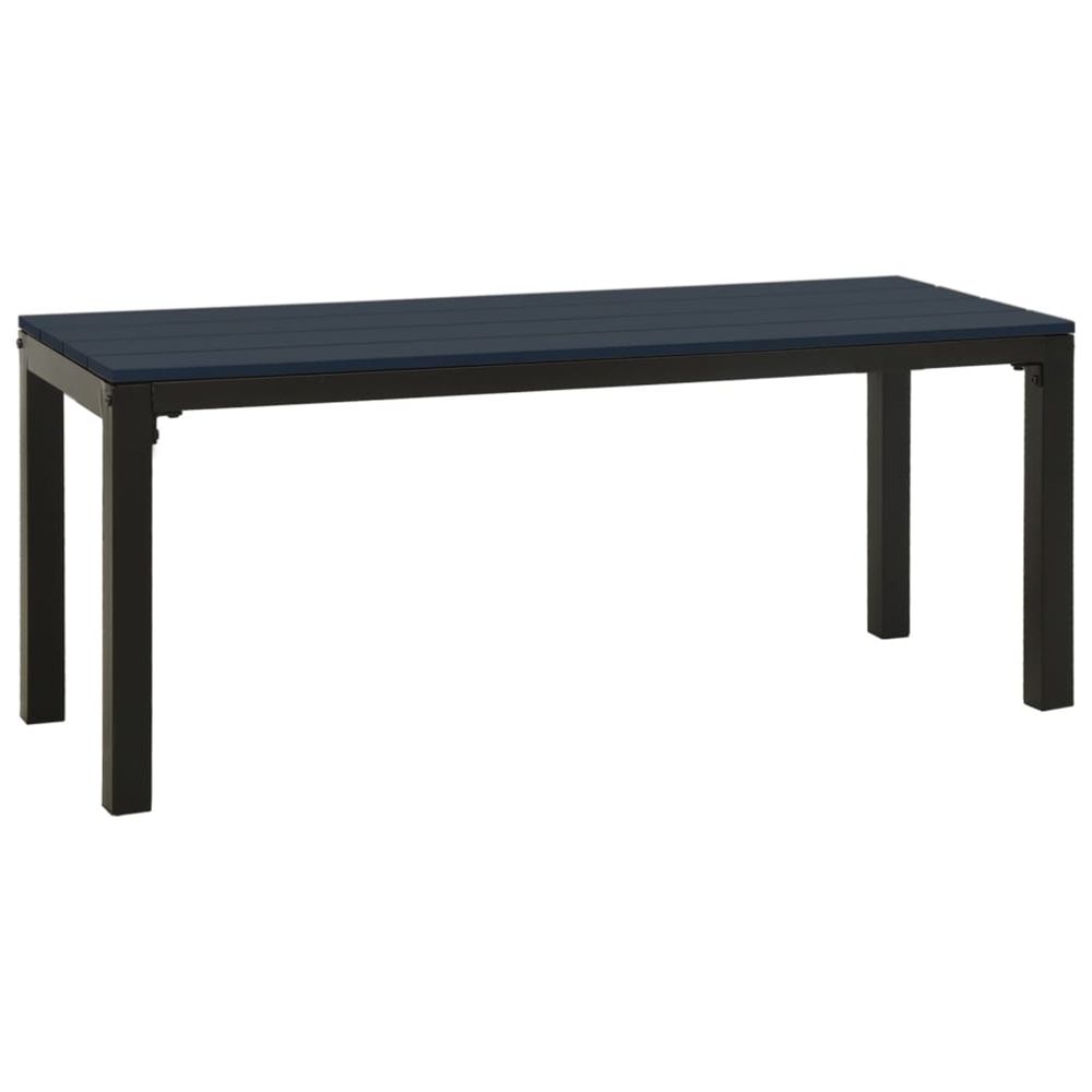 Banc de jardin 110 cm acier et wpc noir