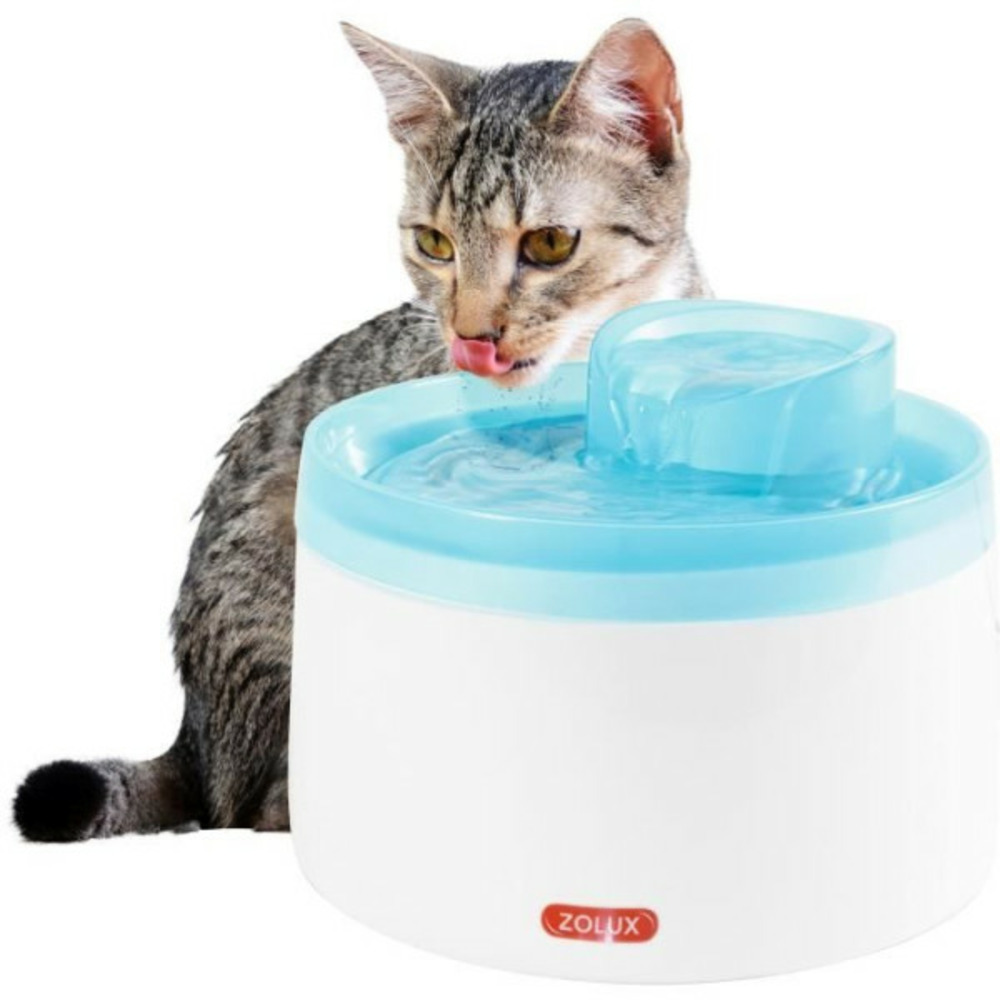 Fontaine a eau - zolux - pour chats et chiens - avec cartouche filtrante - 2 litres