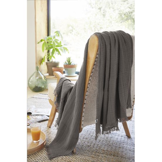 Plaid quadruple gaze de coton gaia