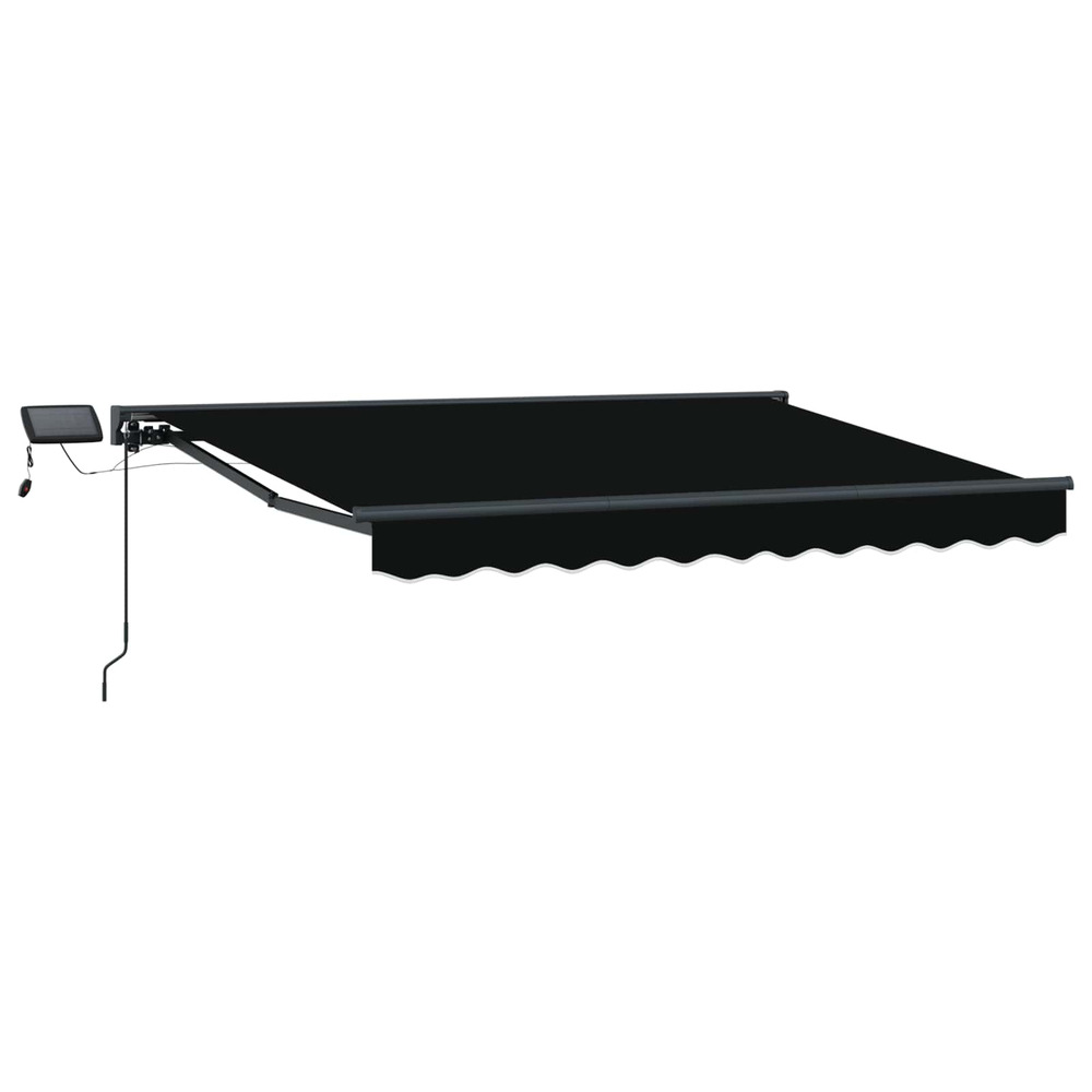 Cadre de store manuel avec leds noir et anthracite 3,5 x 2,5 m