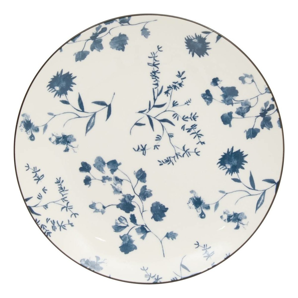 Lot de 6 assiette dessert umami d19cm fleur bleu