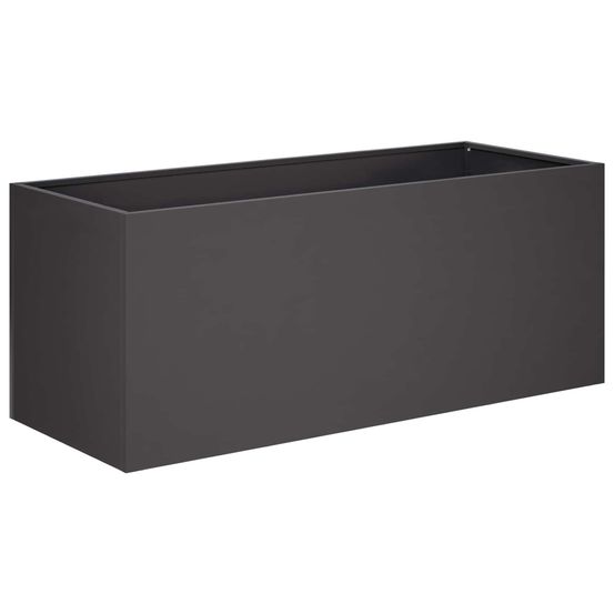 Cache-pot de jardin noir 80 x 40 x 40 cm acier laminé à froid
