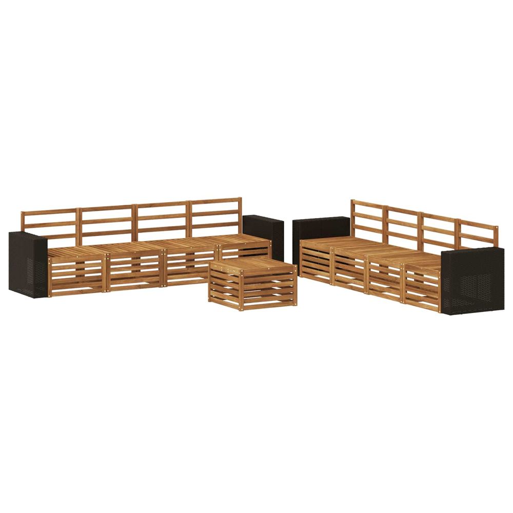 Ensemble de canapés d'extérieur 9 pc naturel