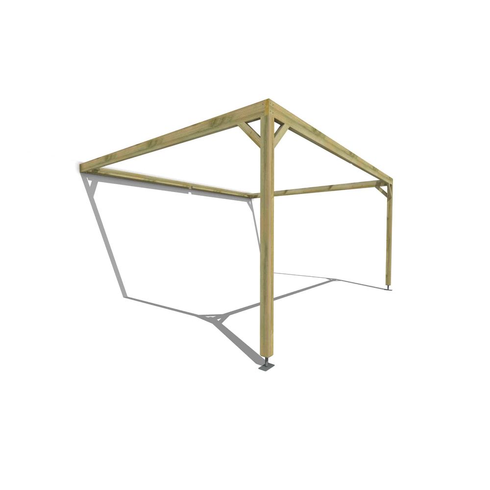 Pergola bois • 5m x 4m • adossée • cadre simple • livraison comprise