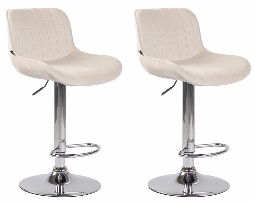 Lot de 2 tabourets de bar lentini velours chrome