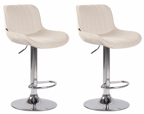 Lot de 2 tabourets de bar lentini velours chrome