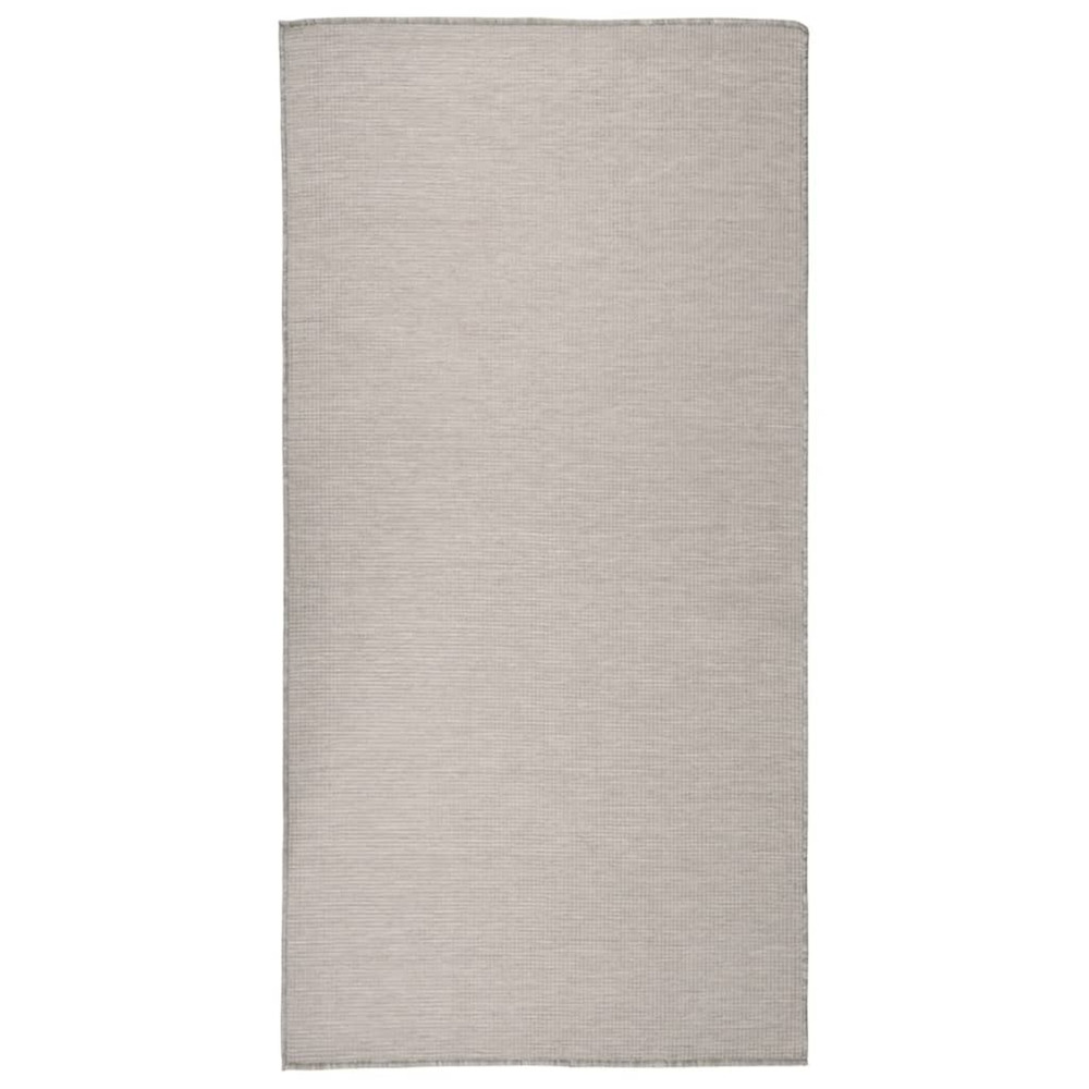 Tapis à tissage plat d'extérieur 100x200 cm gris clair