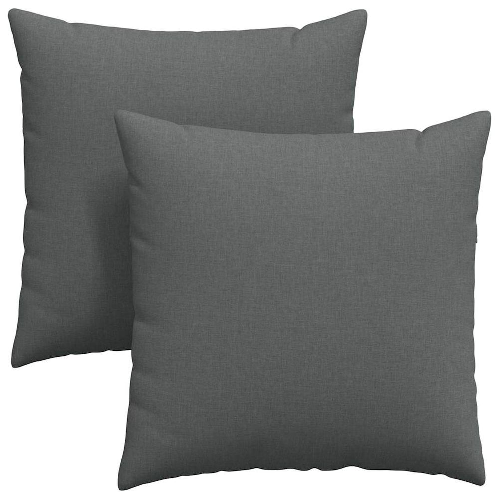 Coussins de canapé 2 pc tissu gris foncé 80 x 80 cm