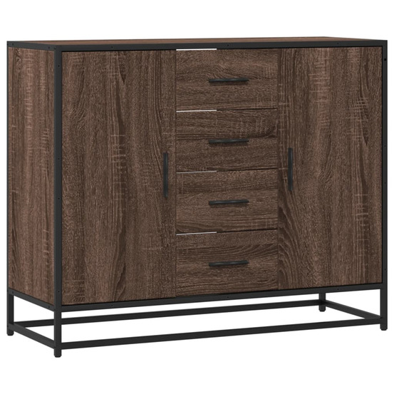 Buffet chêne marron 92x35x76 cm bois d'ingénierie
