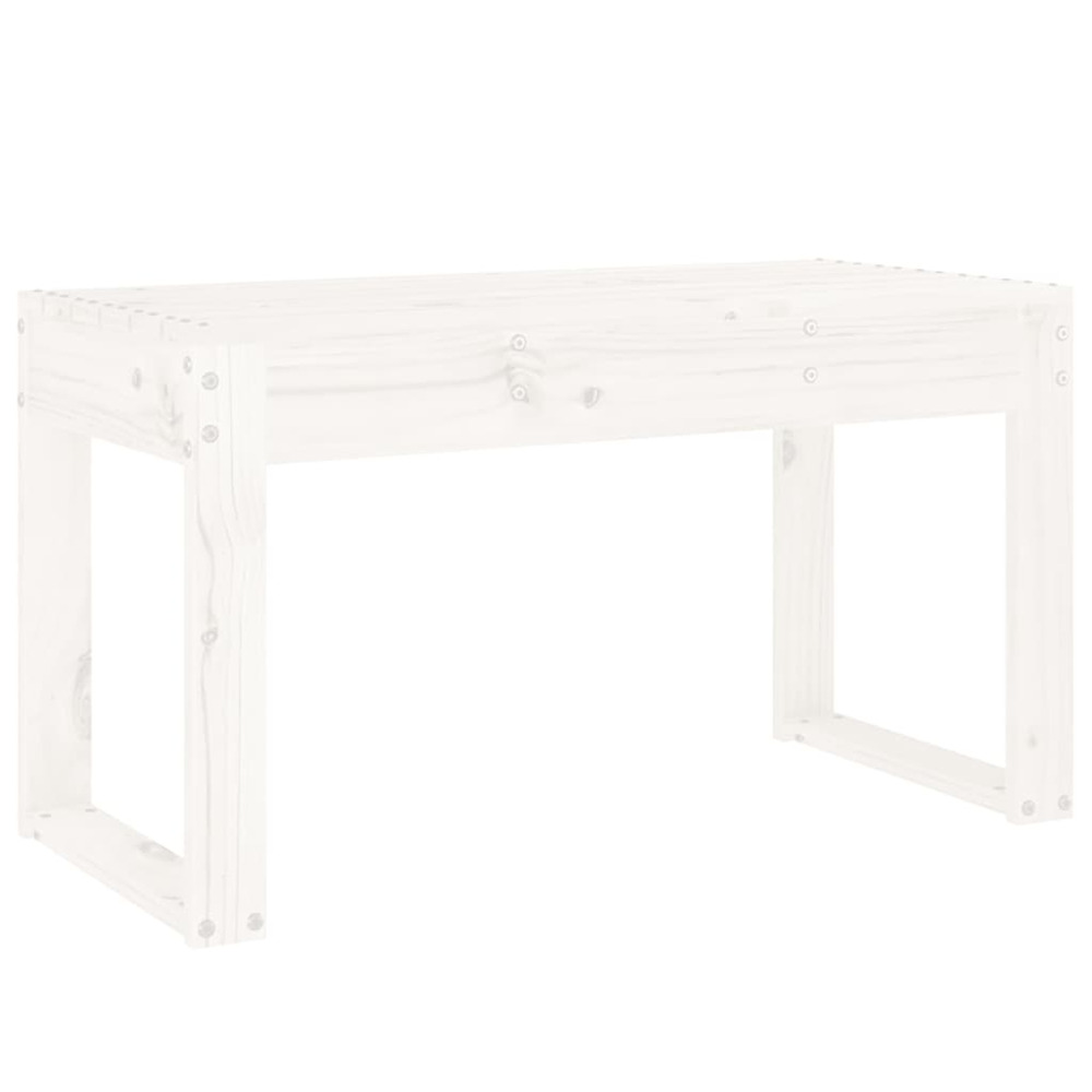 Banc de jardin blanc 80x38x45 cm bois massif de pin