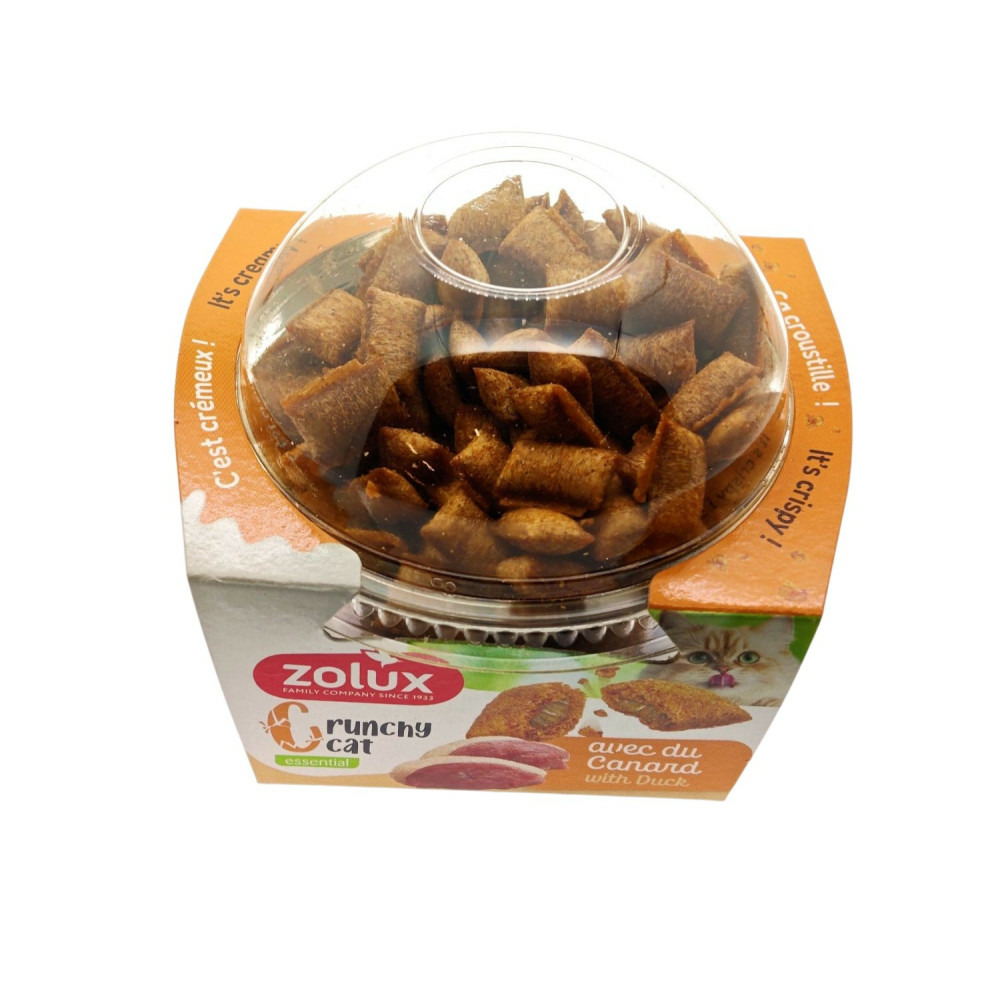 Friandise crunchy cat canard 80 gr pour chat