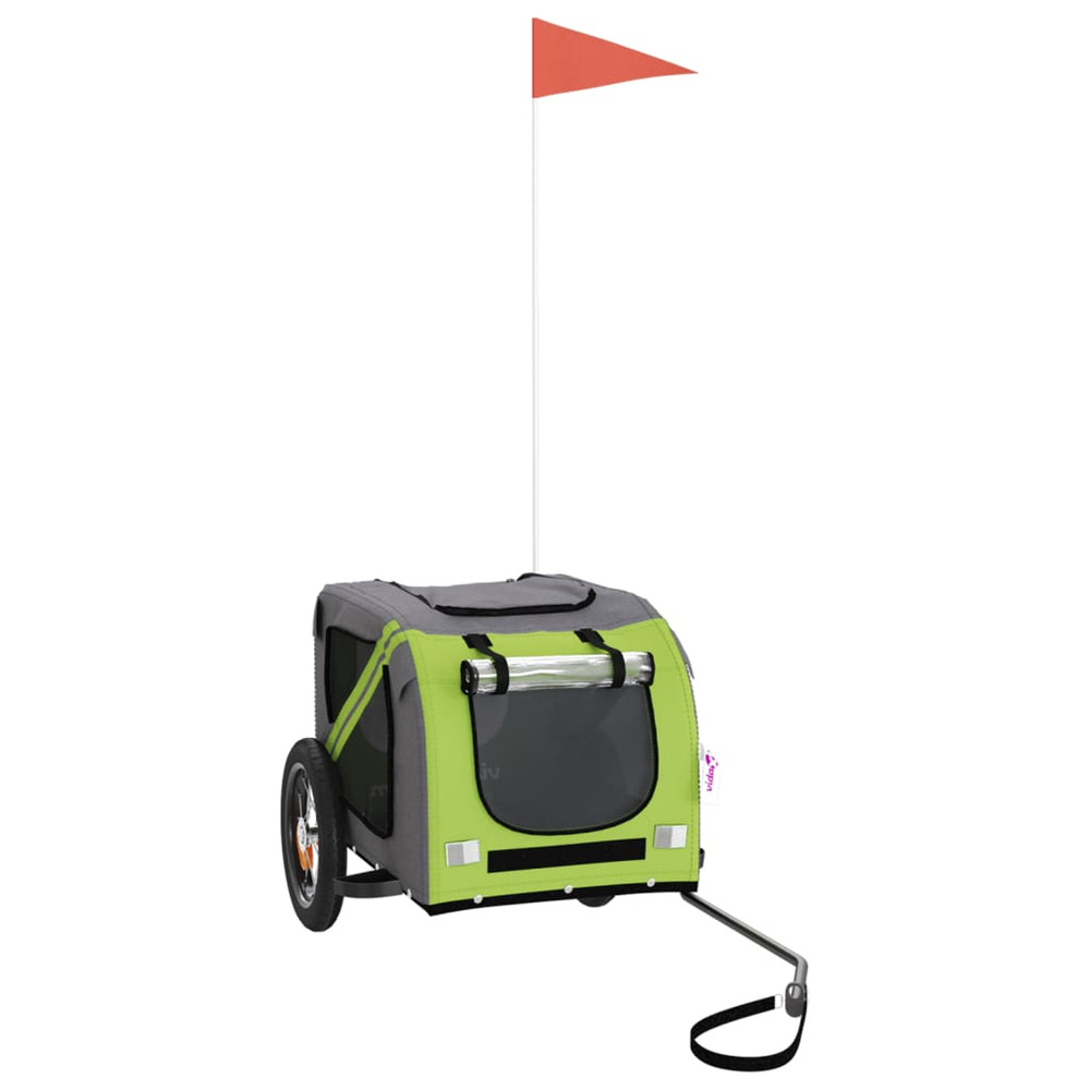 Remorque de vélo pour animaux de compagnie vert et gris