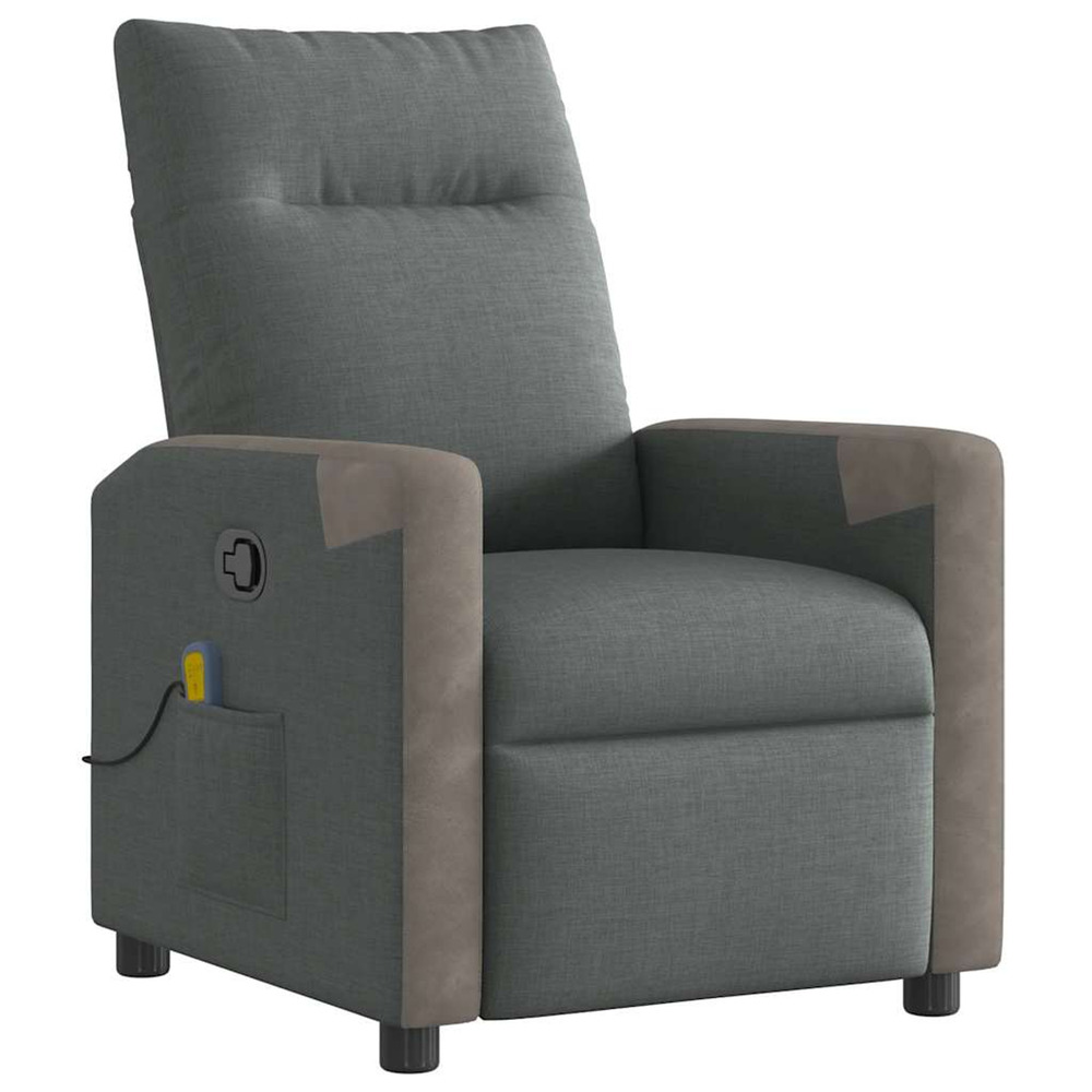 Fauteuil de massage inclinable gris foncé tissu