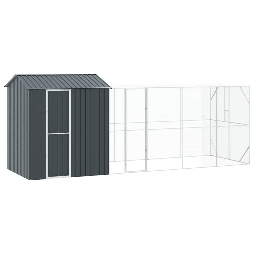 Cage pour oiseaux anthracite 621 x 208 x 247 cm acier galvanisé