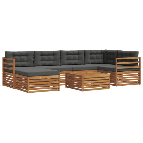 Ensemble de canapés d'extérieur 7 pcs naturel et anthracite