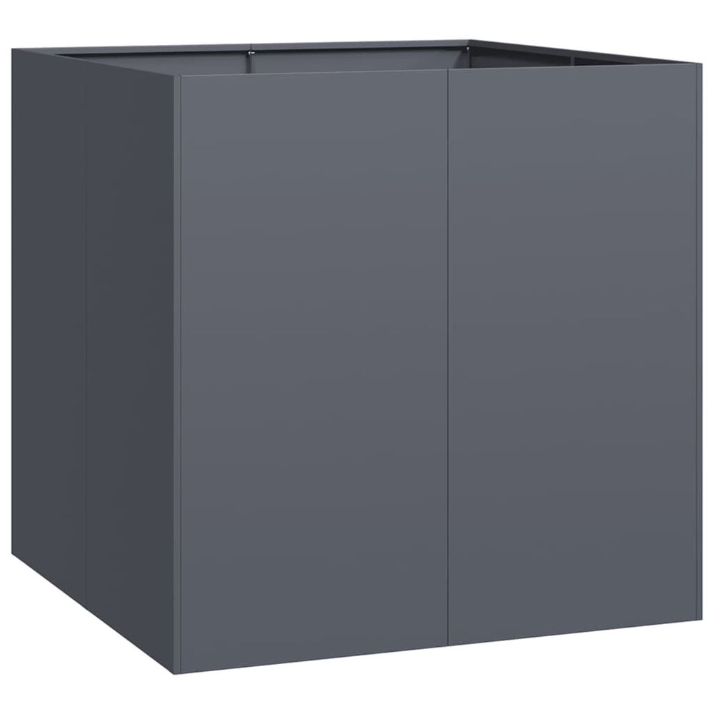 Jardinière d'extérieur anthracite 80x80x80 cm acier