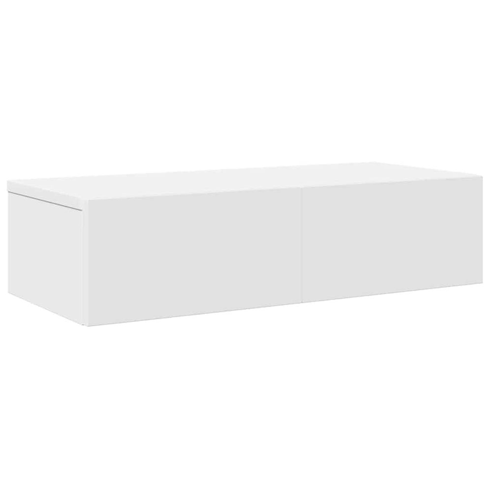 Étagère murale et tiroirs blanc 60x26,5x15 cm bois d'ingénierie