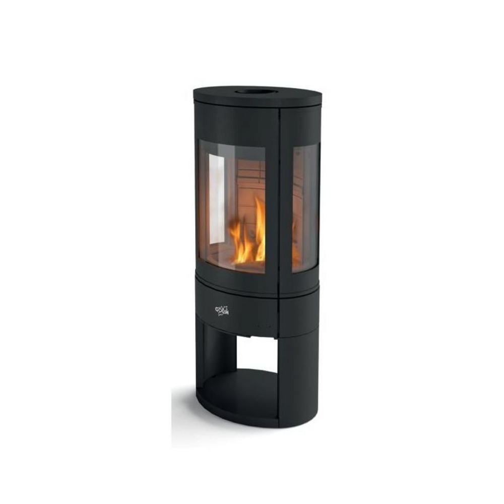 Poele a bois etanche rosnay 7kw peint anthracite godin - 411106noir