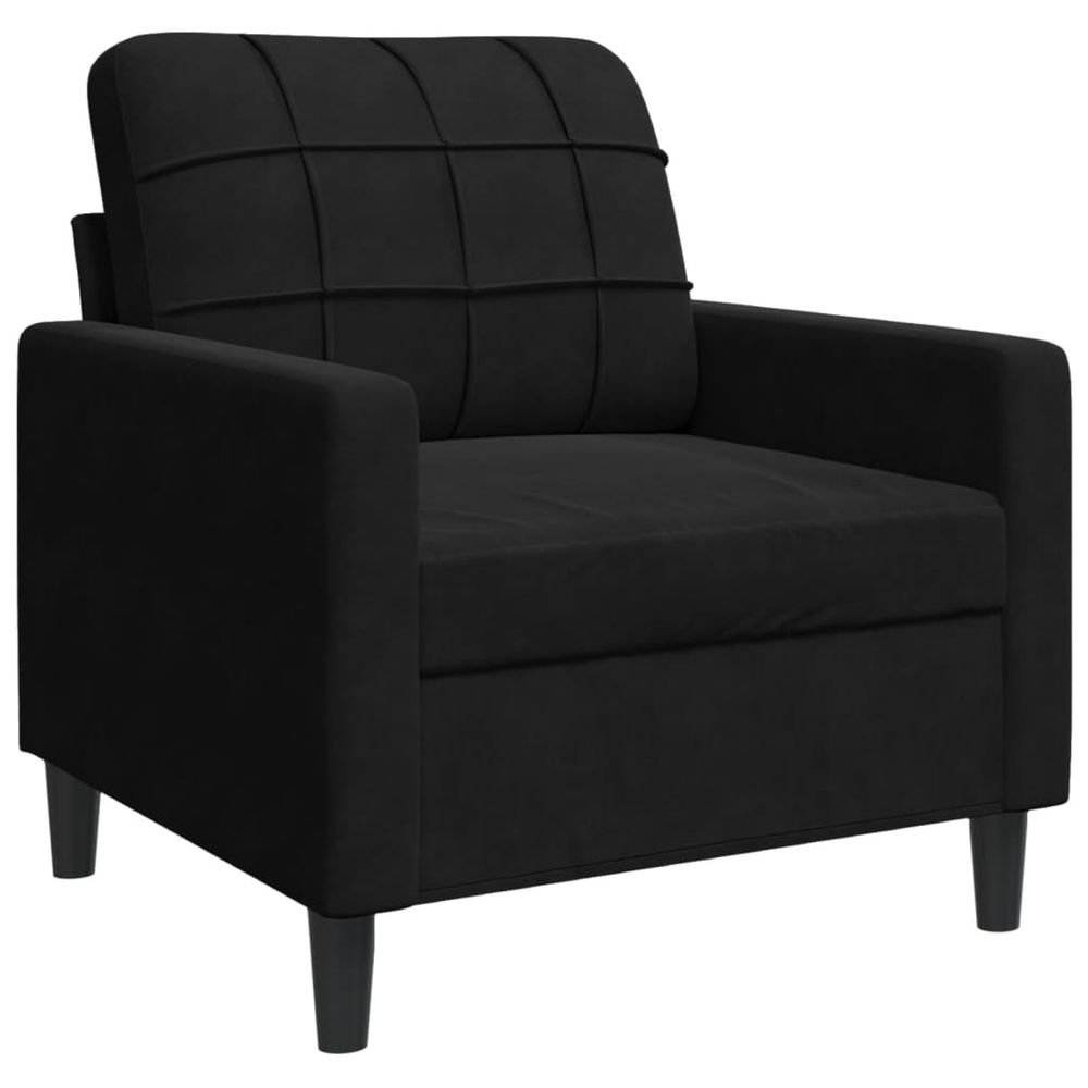 Fauteuil noir 60 cm velours