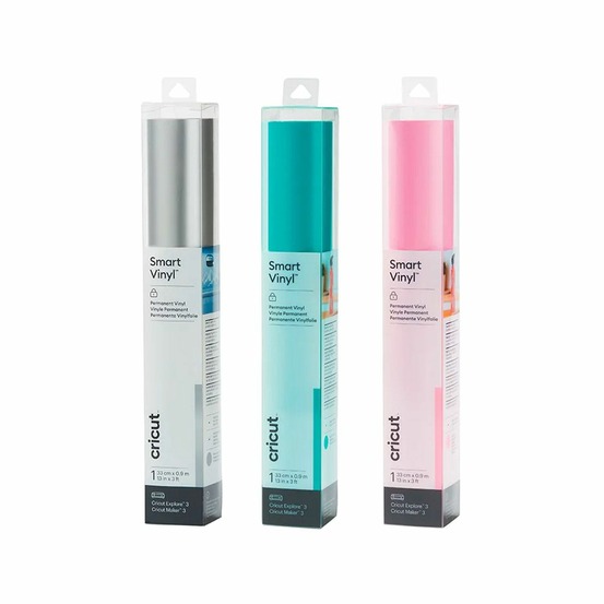 3 vinyles permanents 91 x 33 cm - aqua, argenté, rose clair