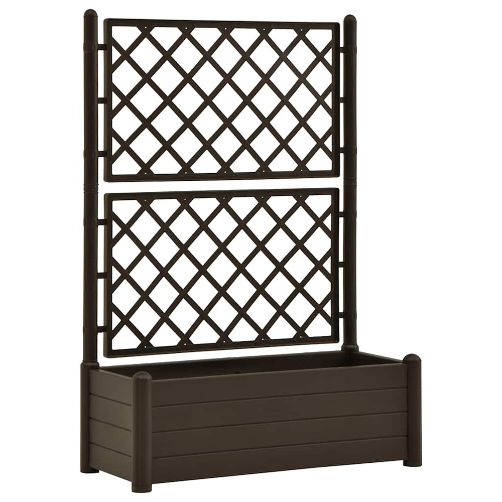 Jardinière avec treillis 100x43x142 cm pp moka