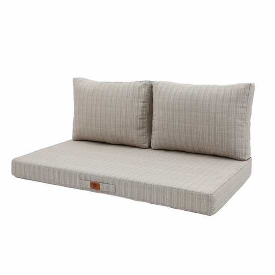 Coussins pour salon de jardin déhoussable 120x60cm - beige chiné