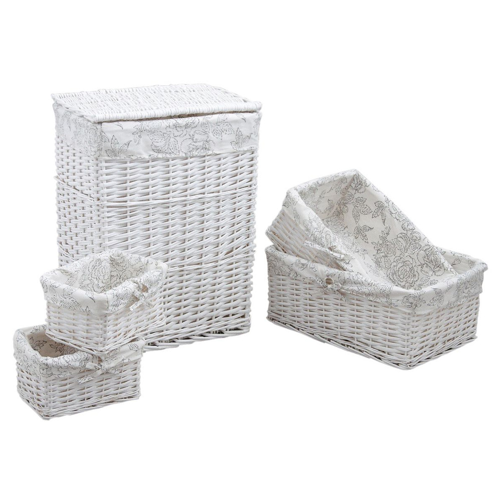 Panier à linge avec corbeilles (lot de 5)