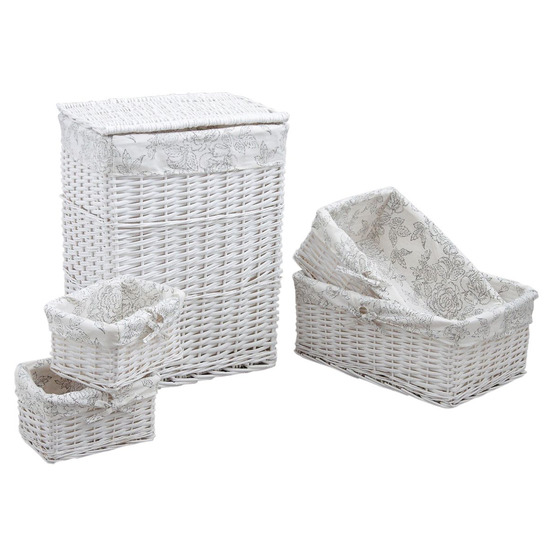 Panier à linge avec corbeilles (lot de 5)
