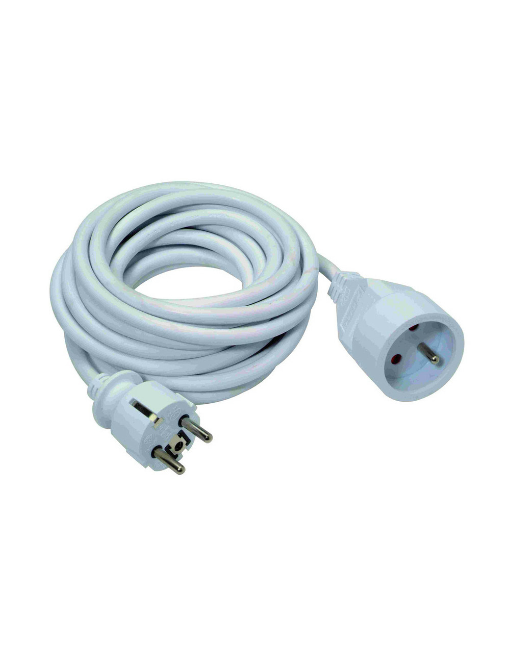 Rallonge 3g1,5mm² pvc 5m blanc shrink - profile