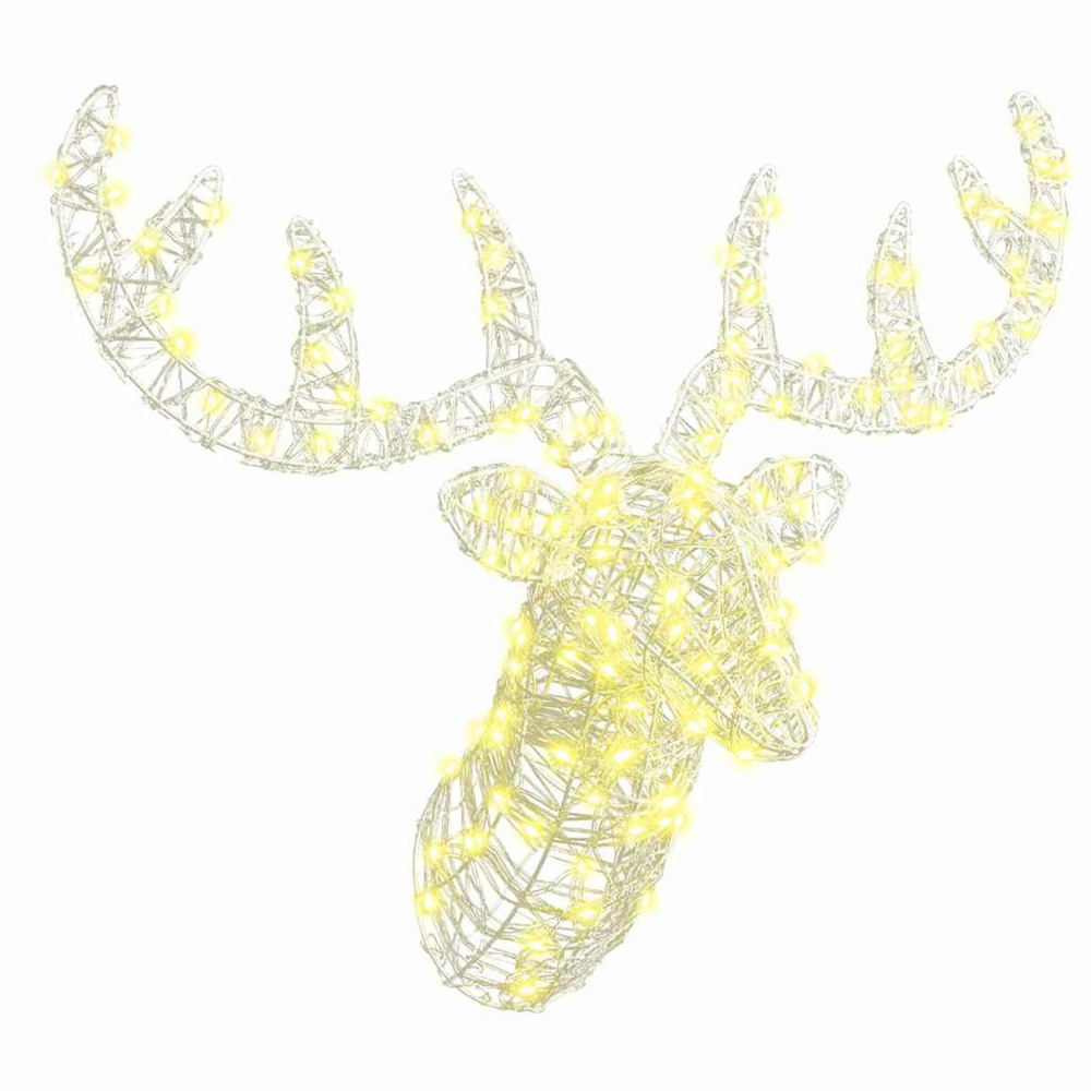 Tête de renne avec 140 led blanc chaud 60 cm acrylique