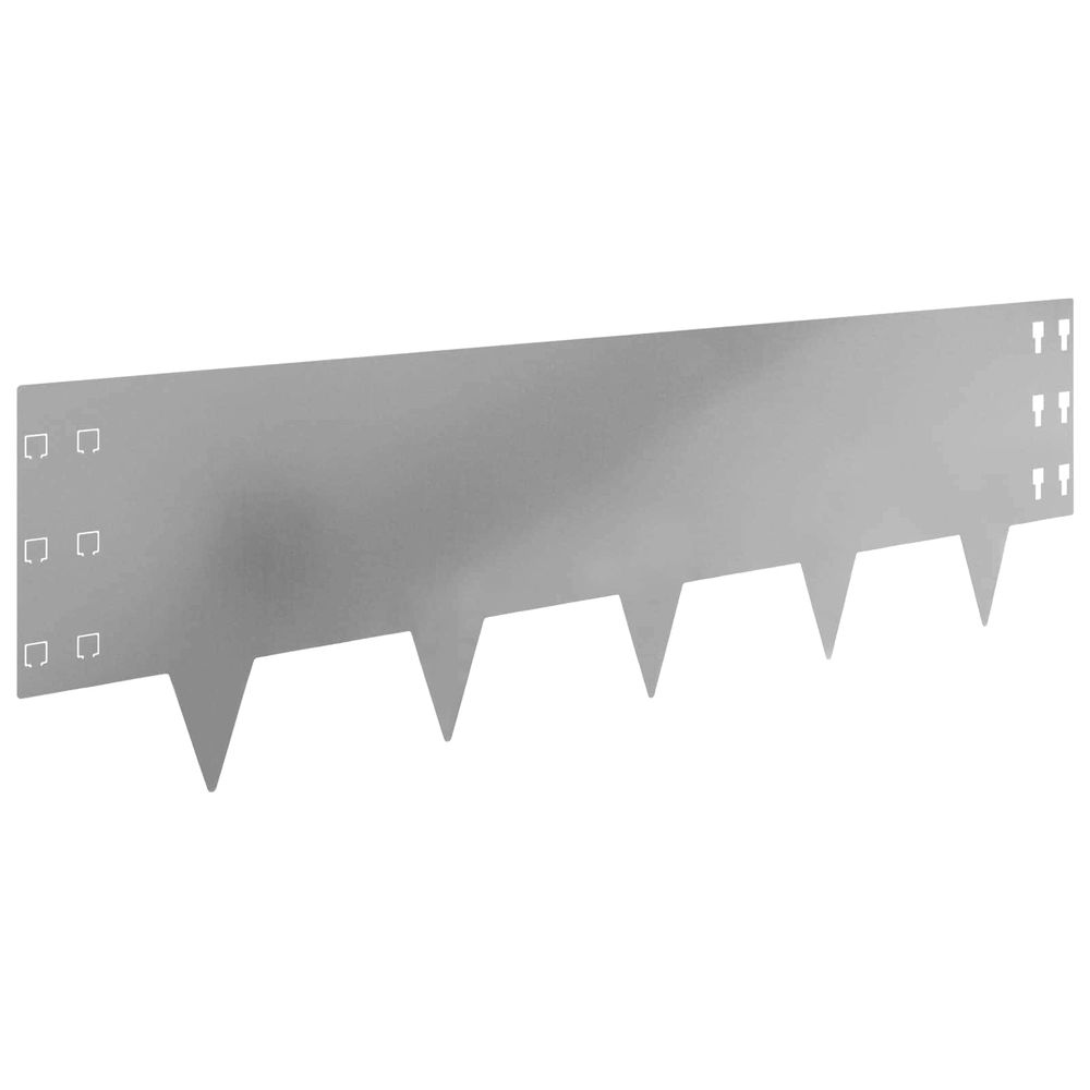 Bordure de pelouse 10 pc 100 x 30 cm acier argenté
