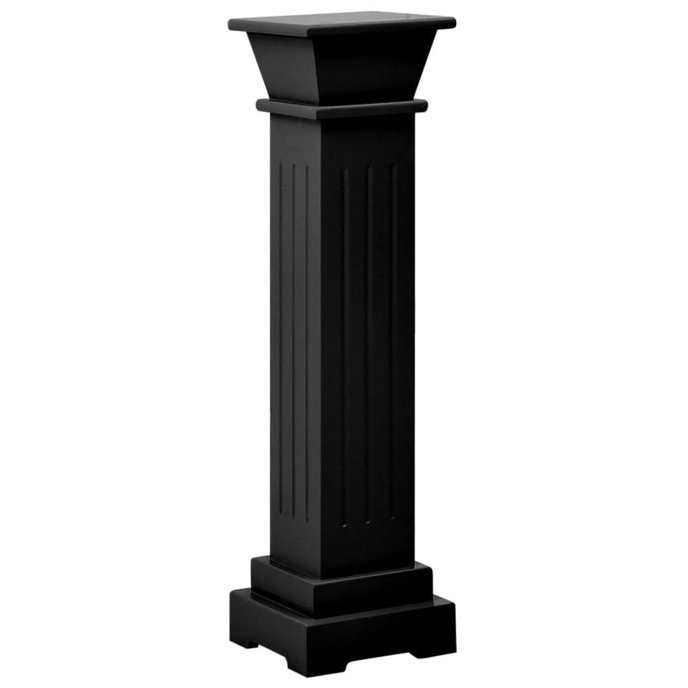 Support pour plantes pilier classique carré 17 x 17 x 66 cm mdf noir