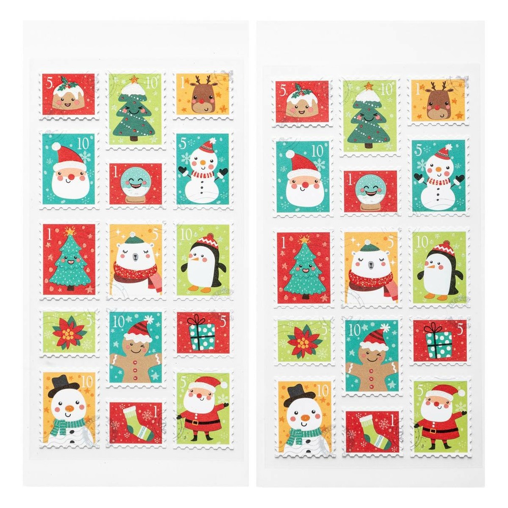 Sticker timbre noel 10x21,5