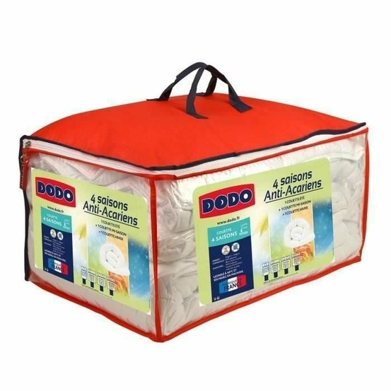 Couette 4 saisons anti-acariens 140 x 200 cm blanc