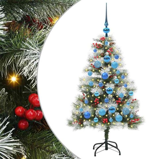 Sapin de noël artificiel vert et blanc 120 cm