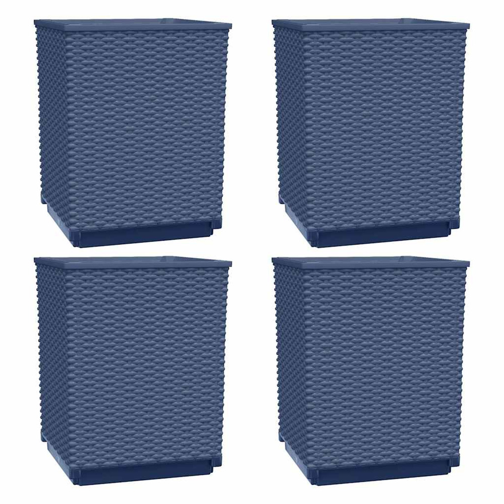 Jardinière d'extérieurs 4 pcs bleu gris 30x30x37 cm polypropylène