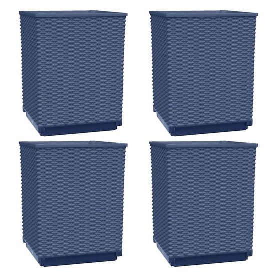Jardinière d'extérieurs 4 pcs bleu gris 30x30x37 cm polypropylène