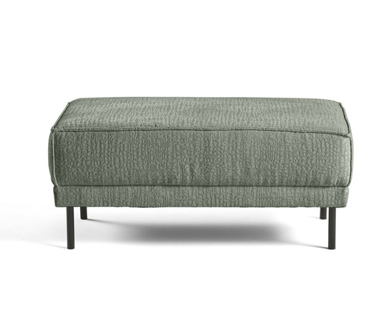 Charlie - pouf - pieds hauts - en tissu velours relief